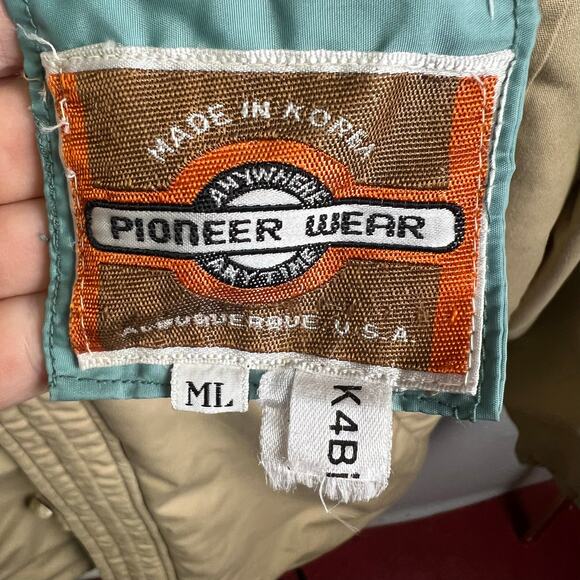 Pioneer Wear Vintage Reversible Down & Feather Jacket Men's M/L Winter Beige/Grn - Picture 3 of 10